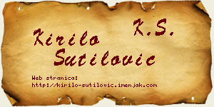 Kirilo Šutilović vizit kartica